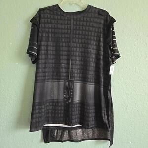 NWT Disney Cruise Lines L Black Star Wars Shirt with Detachable Cape Darth Vader